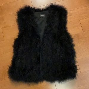 Club Monaco black fur vest